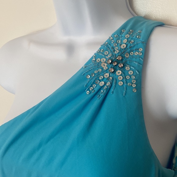 Y2K Light Blue Gown One Shoulder - Picture 5 of 8